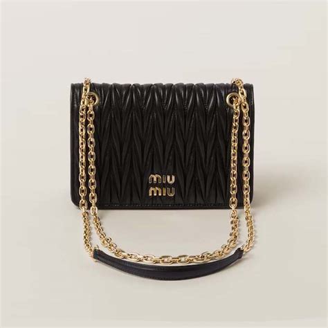 miu miu matelassé leather belt bag|Black Matelassé Nappa Leather Bag .